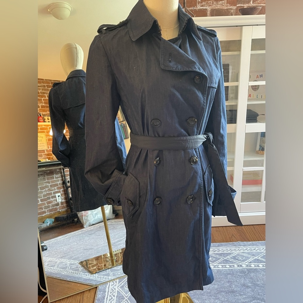 Lightweight Denim Trench Coat -Sz XS